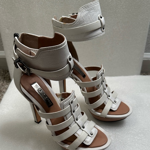 BCBGMaxAzria  mA-RANA runway White Strappy Heels size 6M - Picture 1 of 15